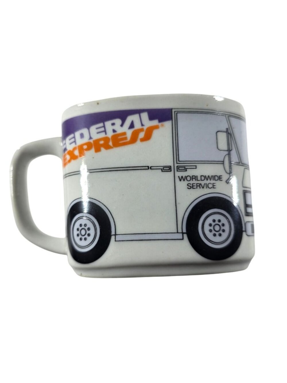 Federal Express Worldwide Service Vintage Ceramic Mug Shaped Like Delivery Truck